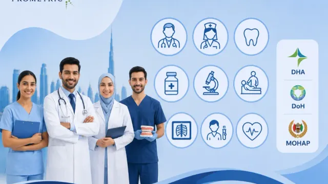 ما هي التخصصات الطبية المحددة التي تتطلب امتحان البرومترك في الإمارات؟