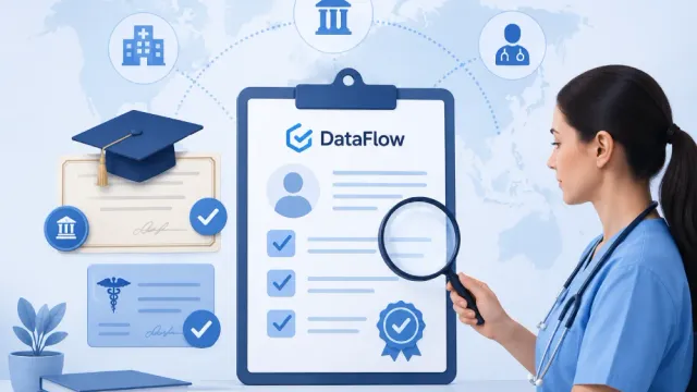 ما هو دور التحقق من البيانات (DataFlow) في عملية امتحان البرومترك؟