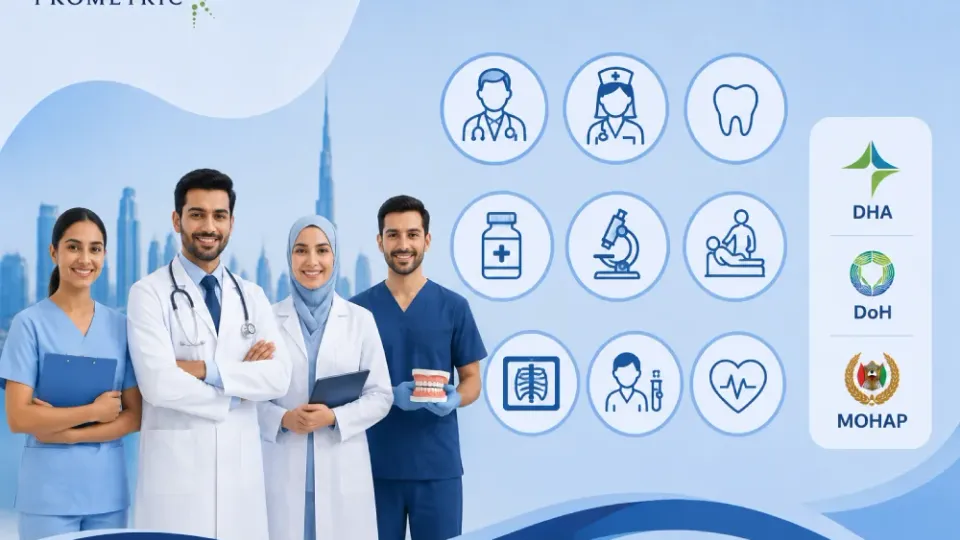 ما هي التخصصات الطبية المحددة التي تتطلب امتحان البرومترك في الإمارات؟